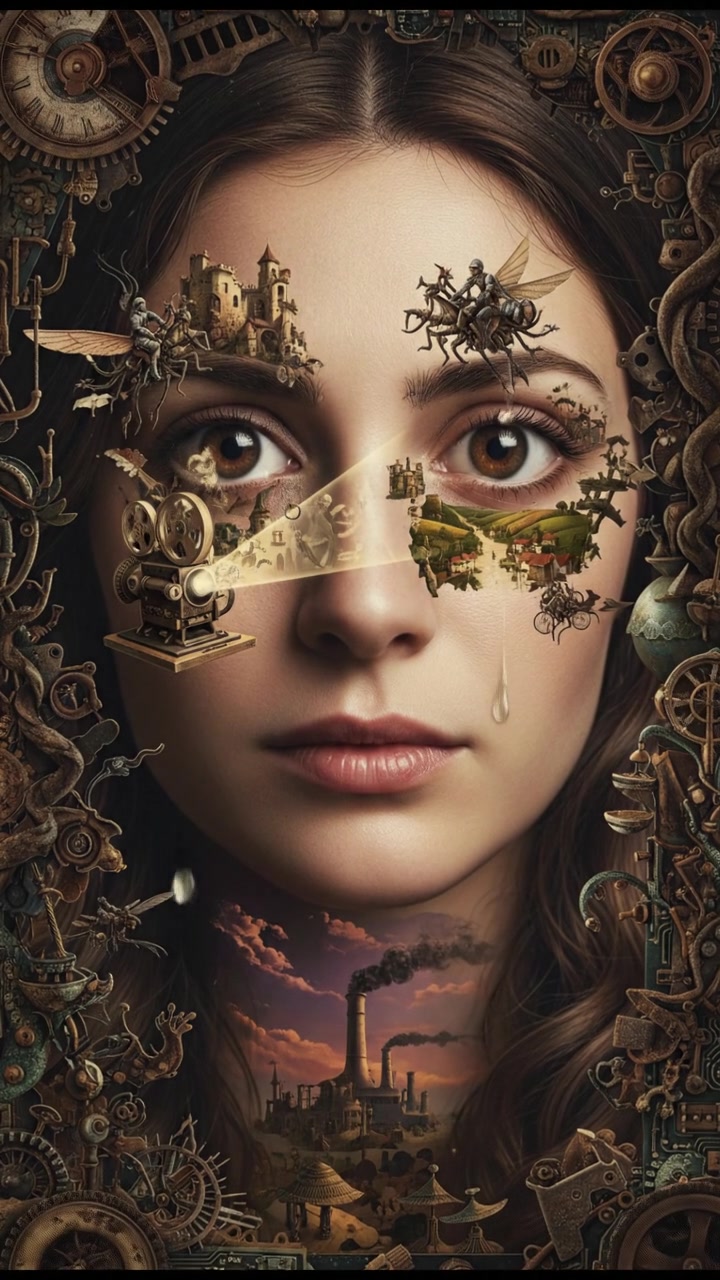 A close-up of The Maya's eyes reflecting a nostalgic longing for the past.