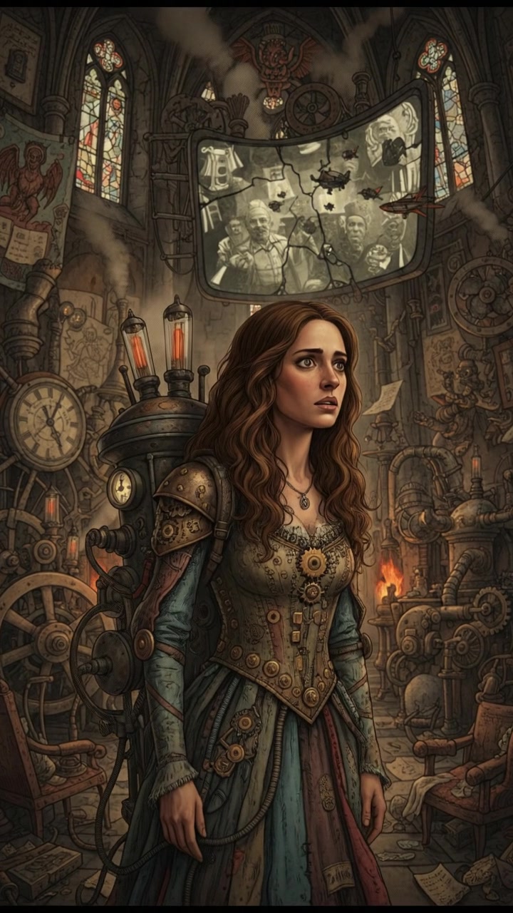 The Maya stands in a dimly lit room, looking off-screen with a worried expression.