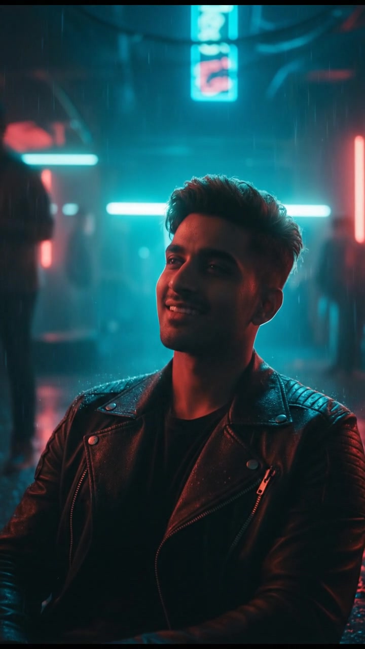 The Arjun sitting back with a curious look, a slight smile as he listens.