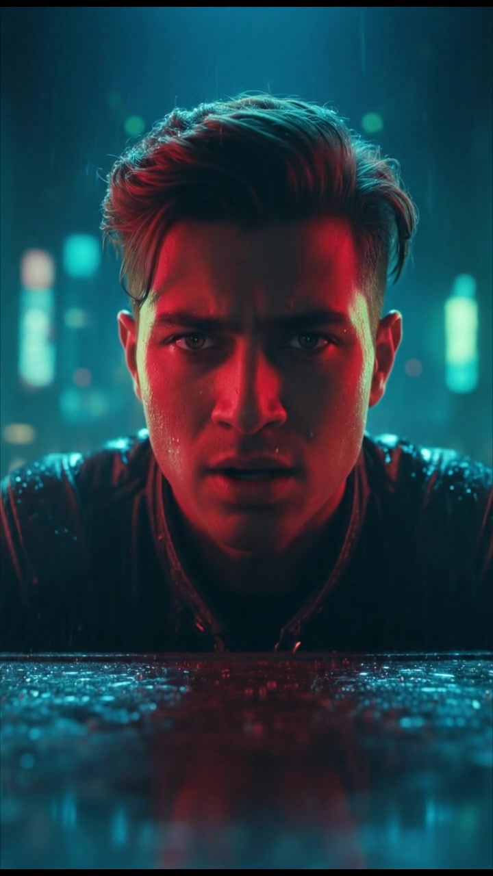 A close-up of Arjun rising slowly, his face showing determination as he speaks.