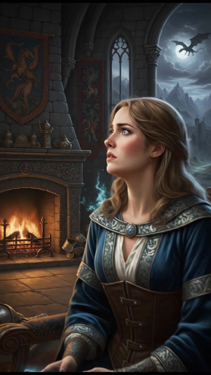 Ashley sitting on the couch, looking concerned while holding her own phone, with a worried expression.