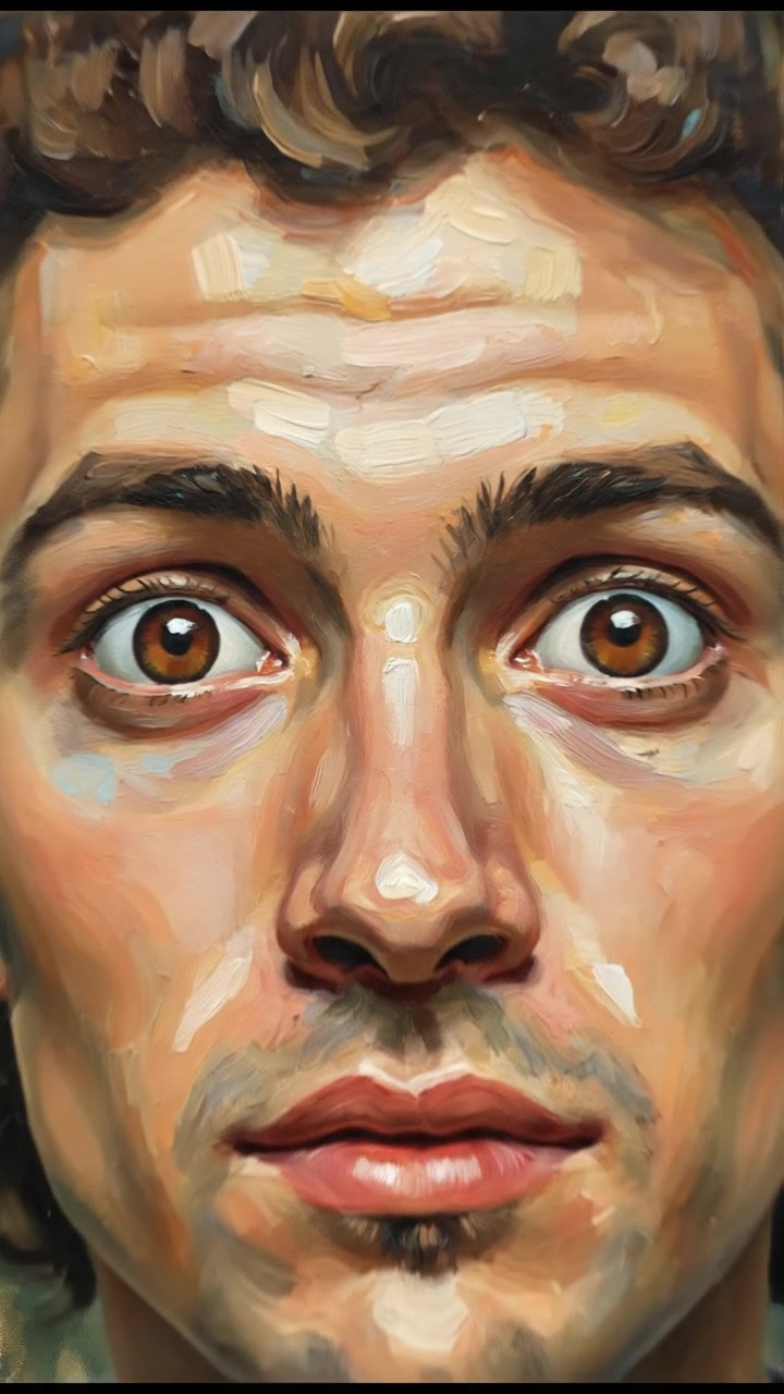 A close-up of the Mateo's eyes, wide and alert, scanning the surrounding area.