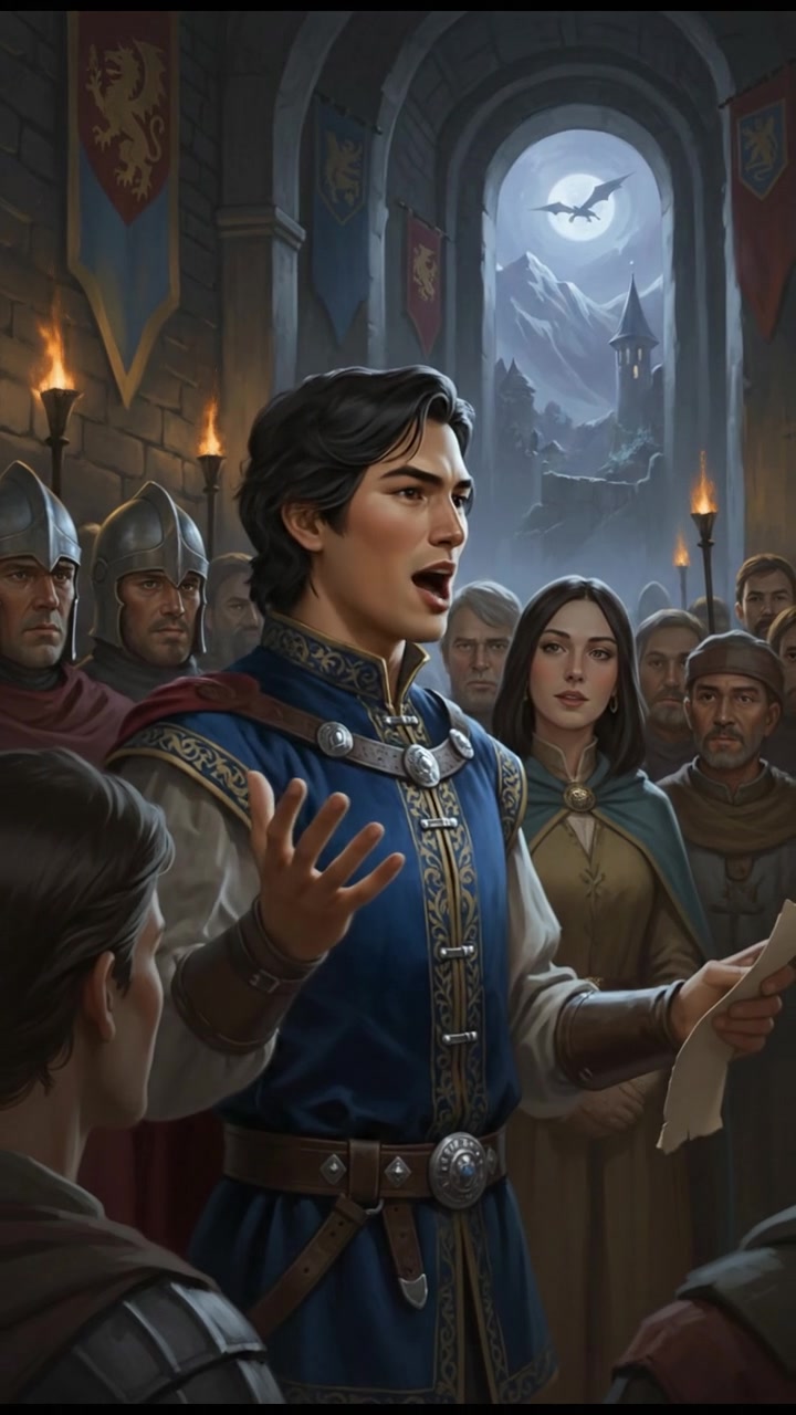 A close-up of the Ken, speaking animatedly with hand gestures in front of a group of listeners.