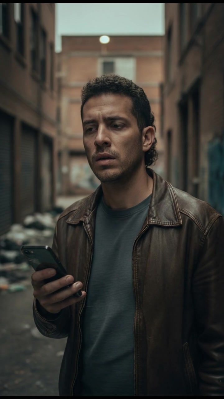 A worried expression on The Mateo's face, with phone in hand.