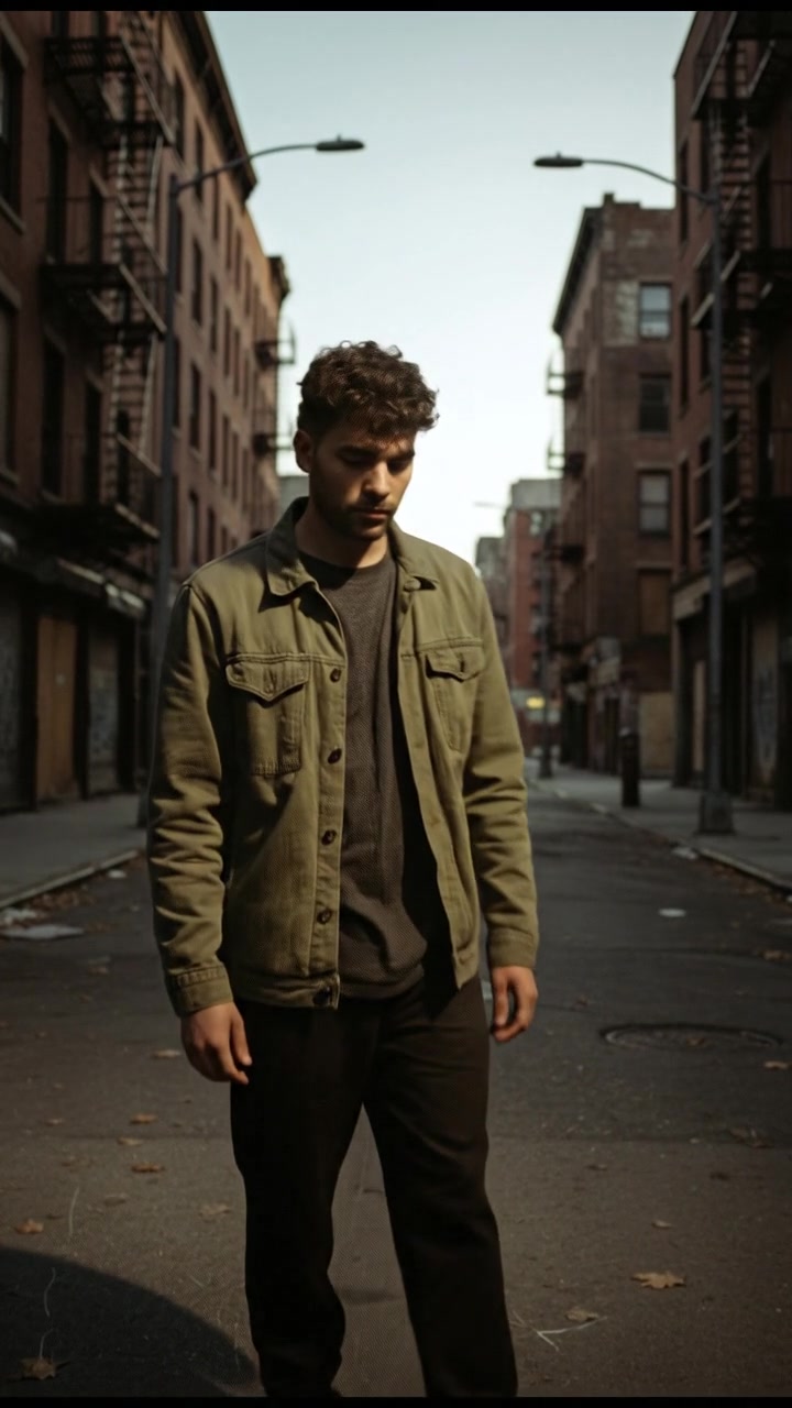 The Mateo standing alone on a street, feeling lost.