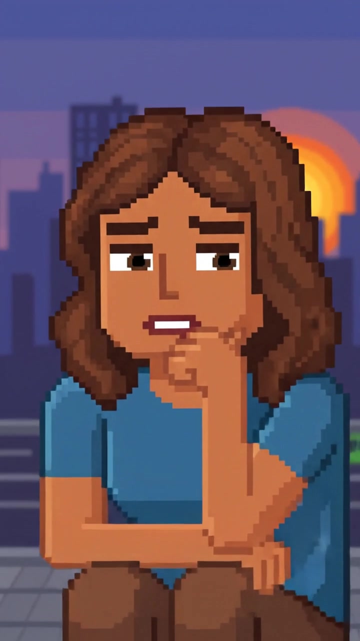 Laila sitting pensively, biting her lip, with a worried expression on her face.