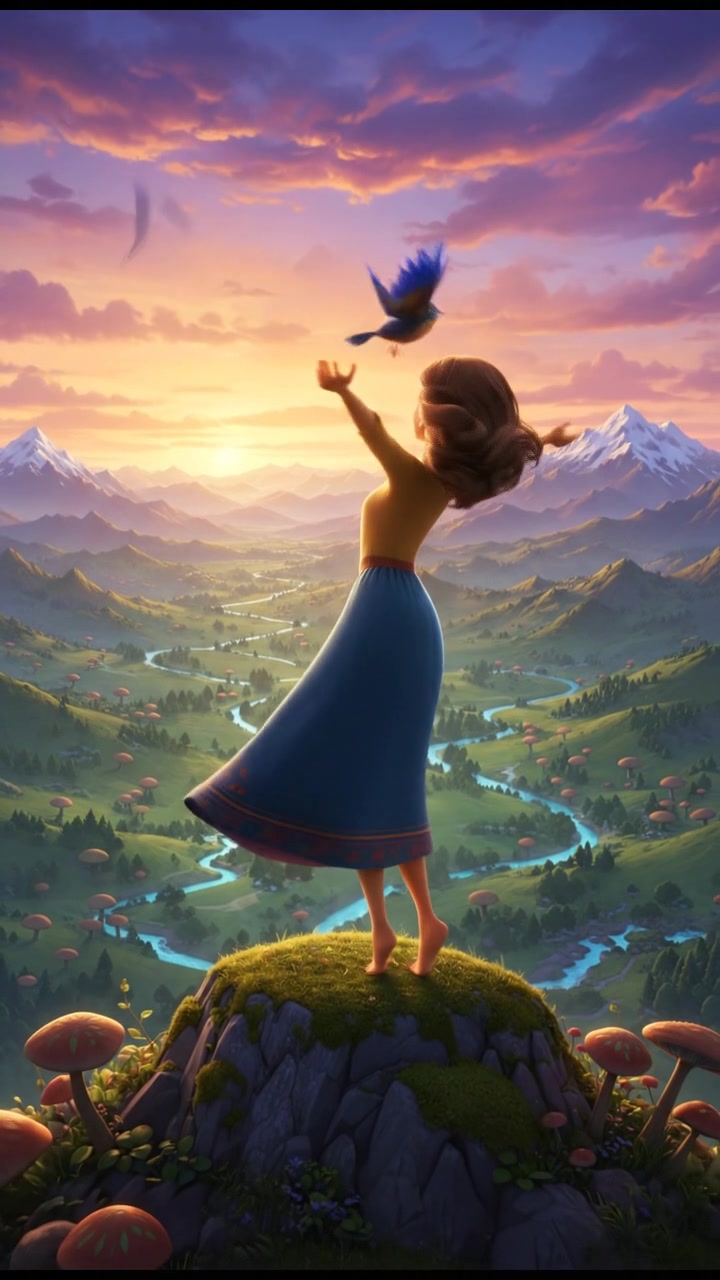 The Laila standing on a hilltop, looking out over the landscape with arms open, embracing the moment.
