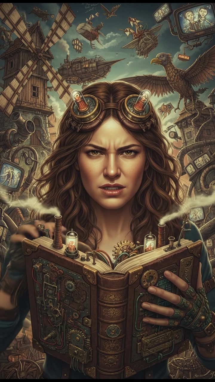 Close-up of Maya's hands gripping the book tightly, with a determined expression on her face.