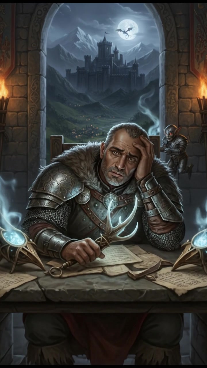 Omar sitting at a desk with papers scattered around, looking stressed while receiving phone calls.