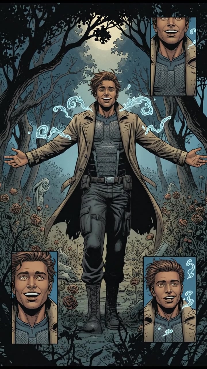 The Arjun walking through a beautiful garden, demonstrating positive energy and joy in his posture.