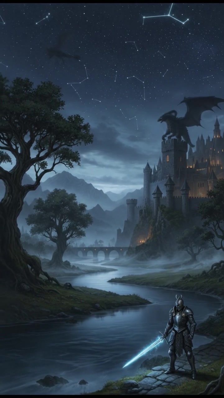 Silver River Under the Moon