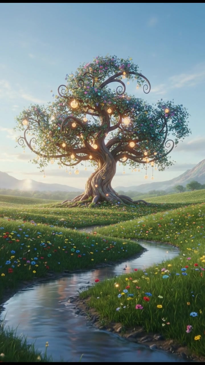 Hug Under the Flower Tree