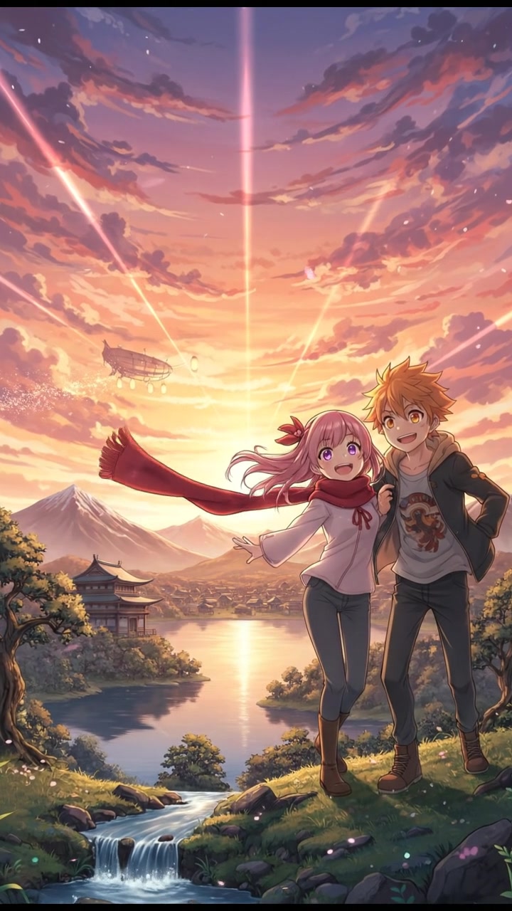 Unexpected Kiss Under the Sunset