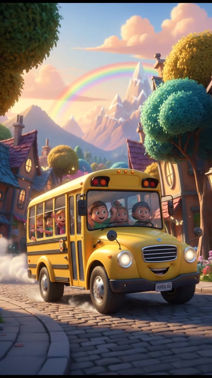 The Wheels on the Bus Go Round and Round - Nursery Rhymes