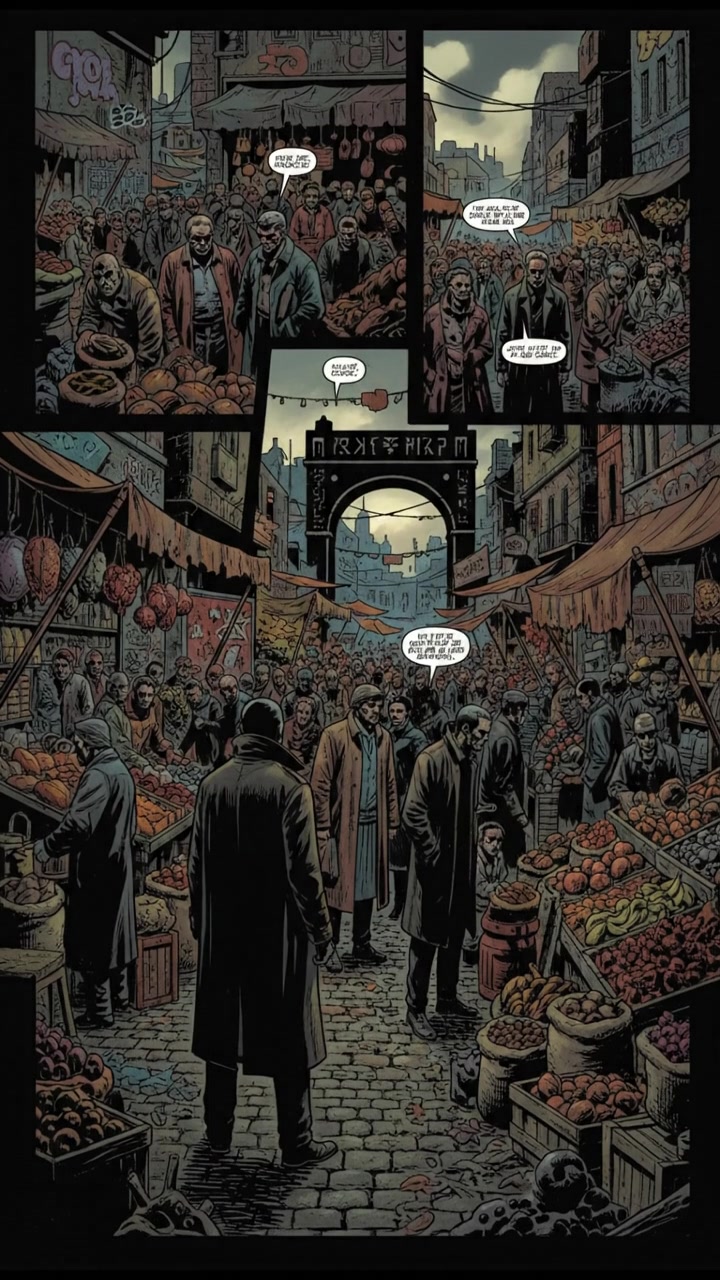 A picturesque view of a bustling marketplace in a foreign country, showcasing local vendors and customers interacting.