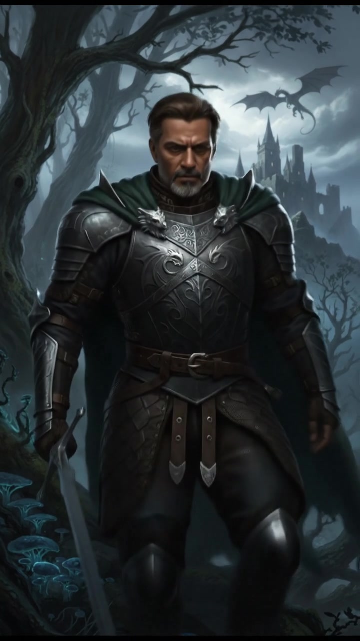 Raj standing bravely at the edge of a dark forest, preparing to face his fears.