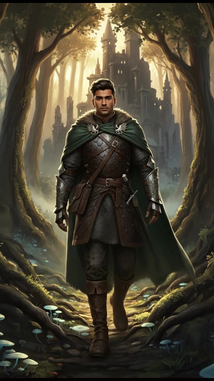 Aditya walks through a quiet forest, the sunlight streaming through the trees.