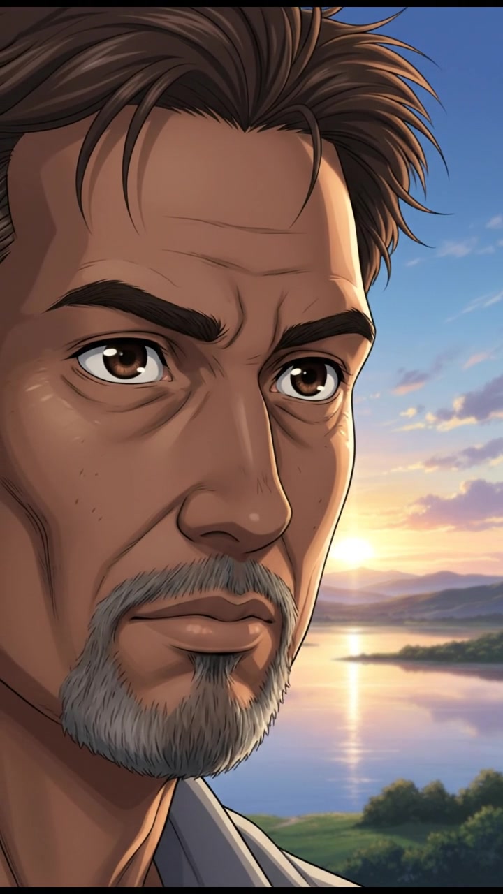 A close-up of the Raj's face, showcasing his expressive eyes gazing at the horizon.