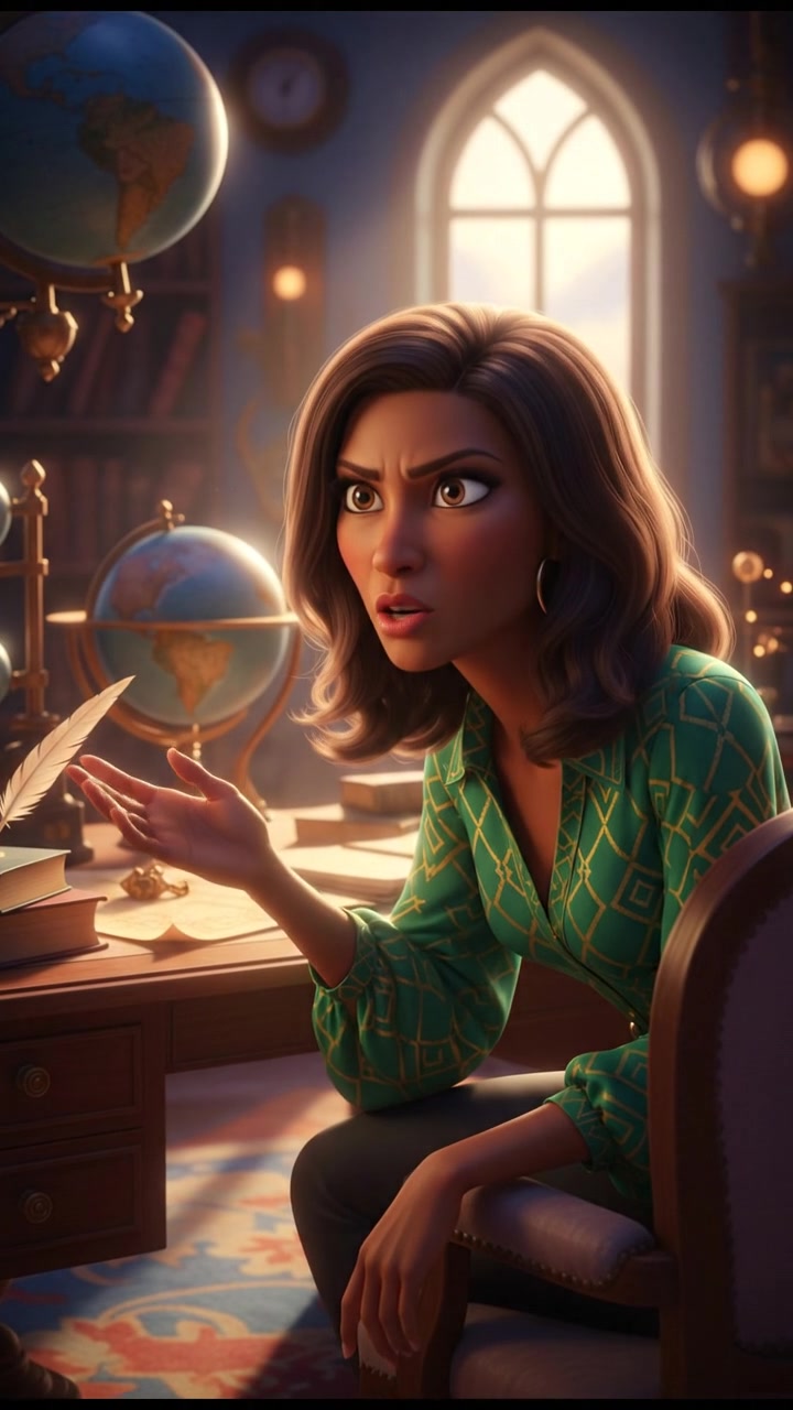 A focused expression on Monique's face as she leans forward, ready to answer.