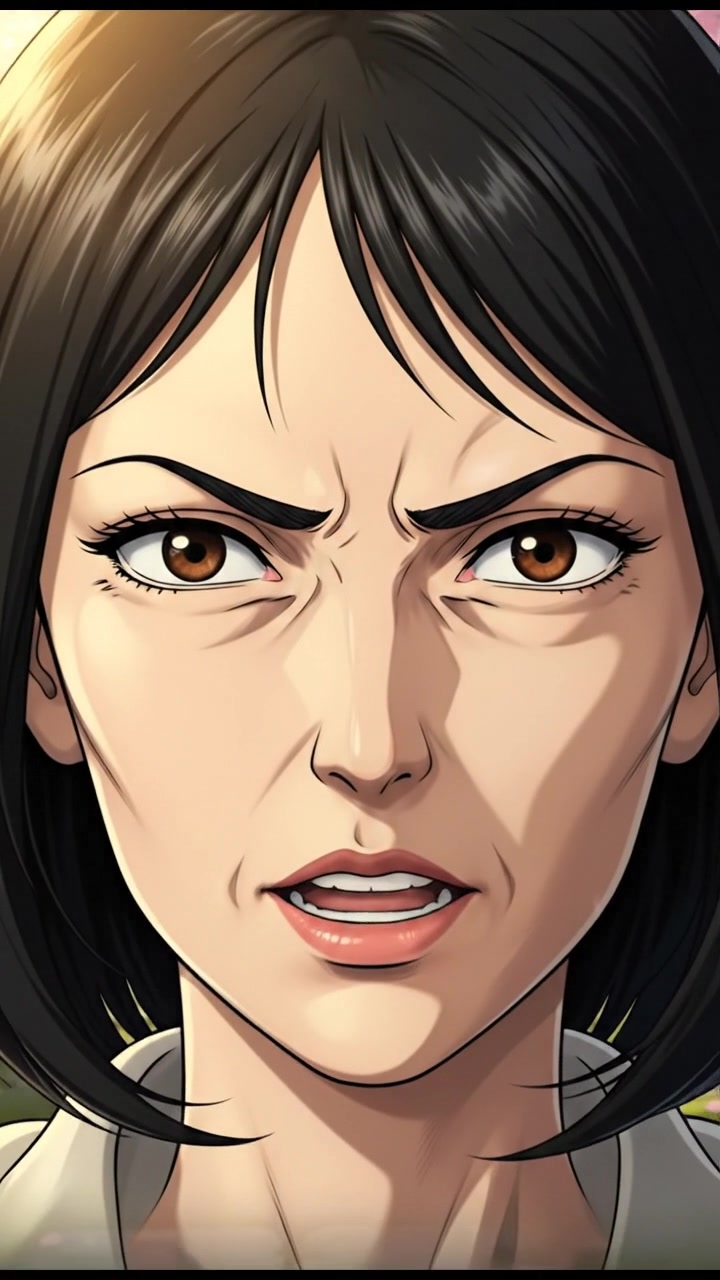 A close-up of Li as she asks a question, an intense expression on her face.