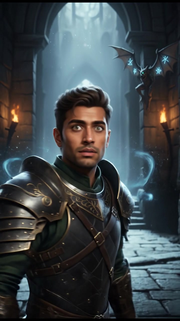 Close-up of Arjun's surprised expression, eyes wide, as he senses an unseen entity nearby.