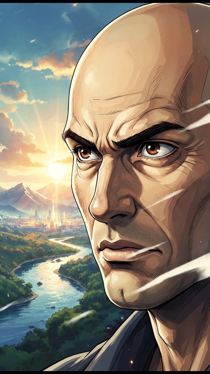 A close-up of Carlos's face, showing a determined expression as he focuses on something in the distance.