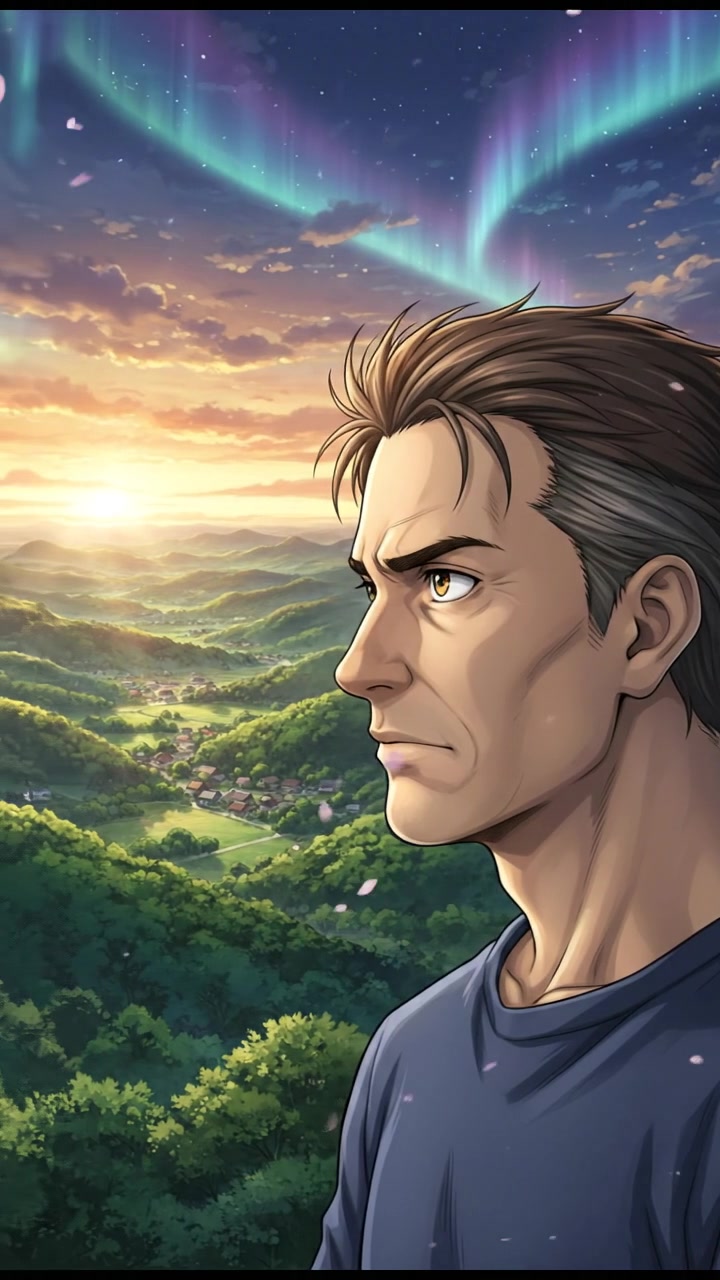 Omar gazing thoughtfully into the distance, his expression serious as he contemplates life.