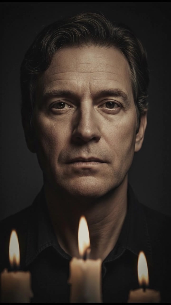 Close-up of Mark's empty, expressionless face as he opens his eyes.