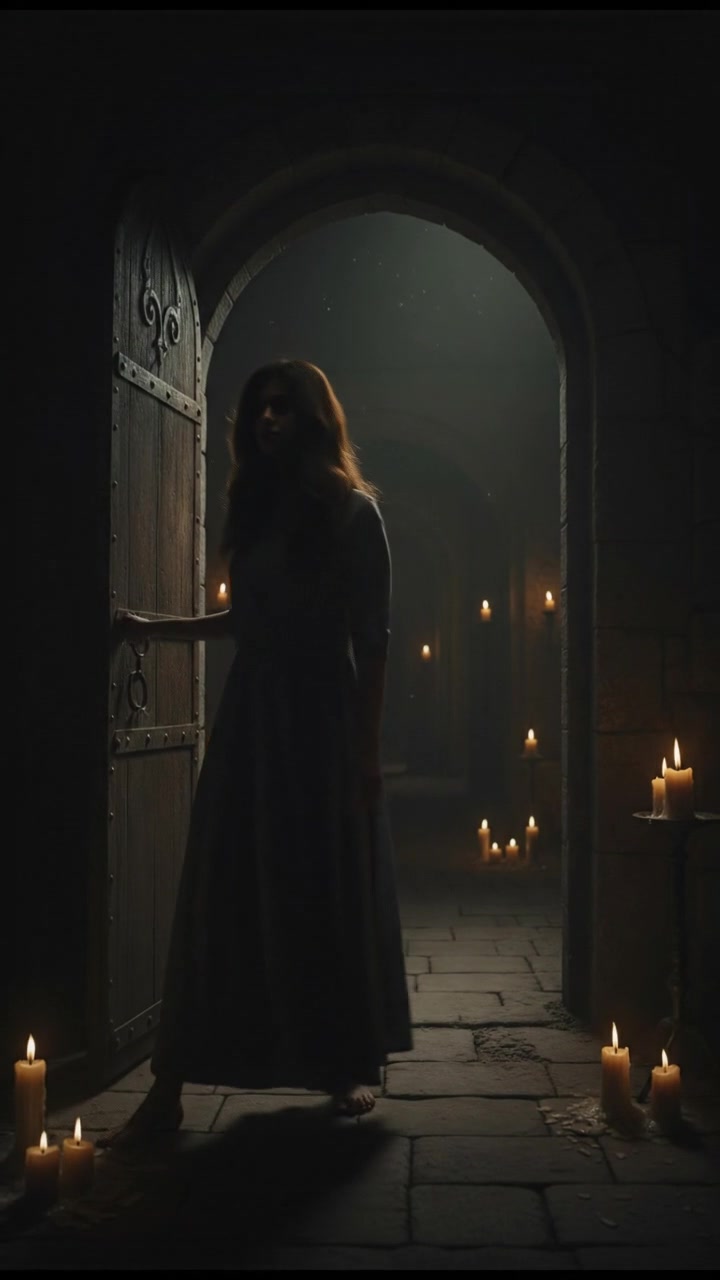 Priya stepping through the door, looking curious and uncertain.