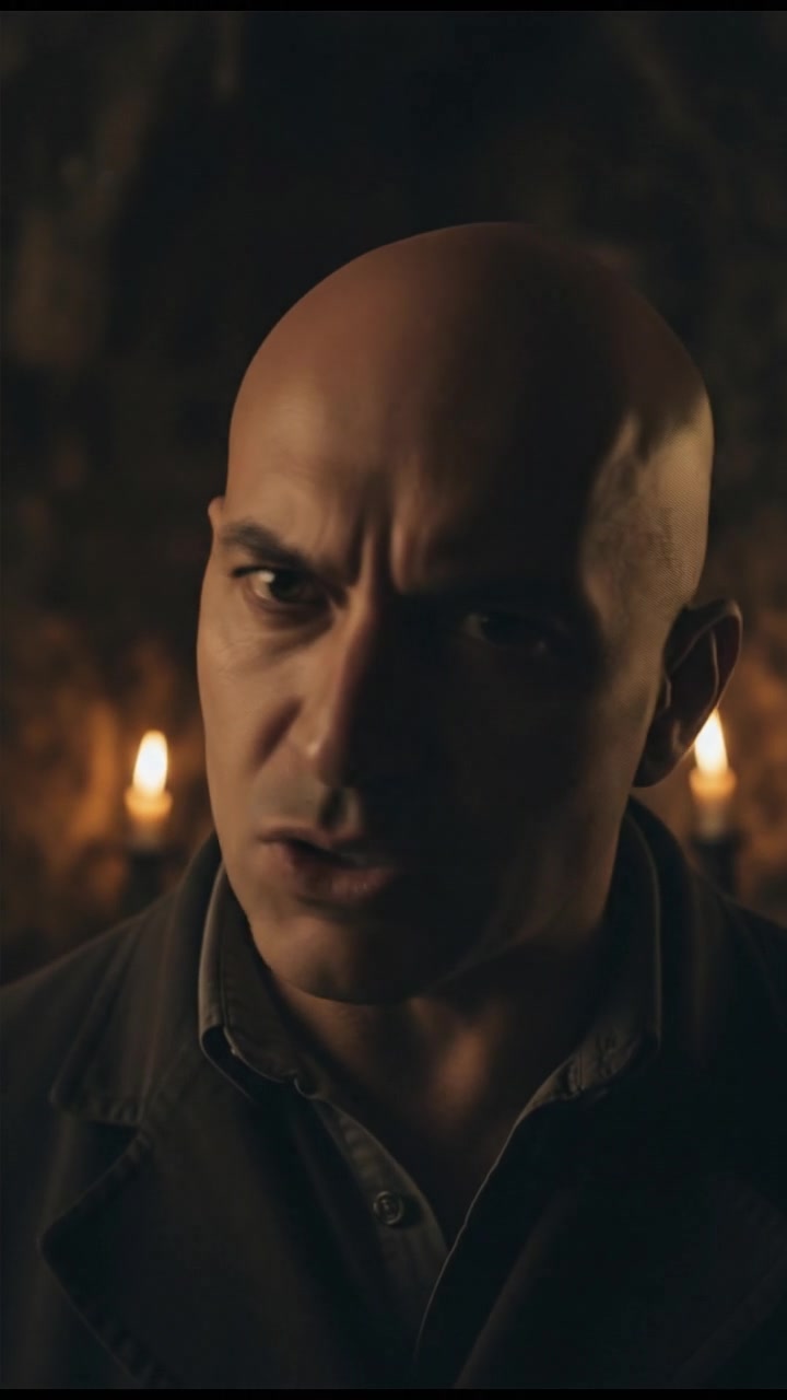 Close-up of Carlos's face, his expression determined as he speaks earnestly.