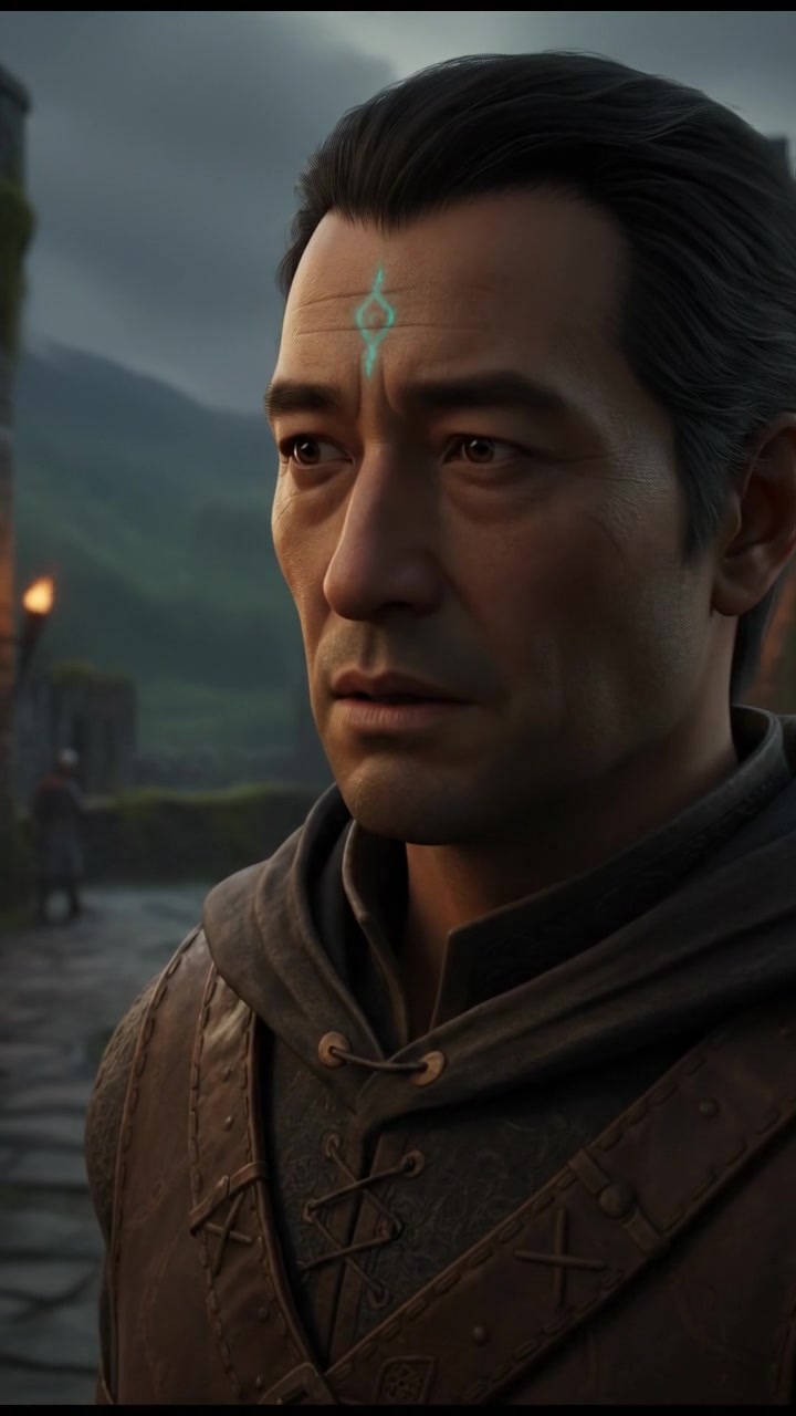 A close-up of Hiro's face, showing hesitation and concern.