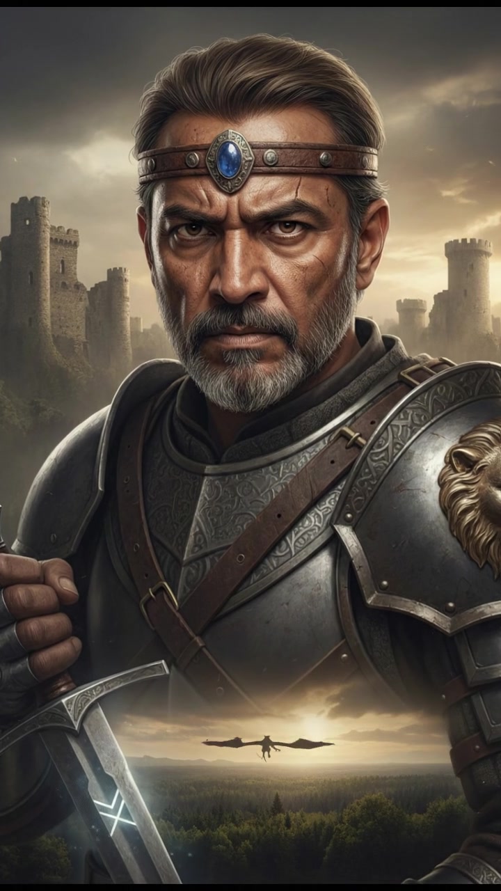 A close-up of Raj, his face determined, reflecting courage in a moment of decision.