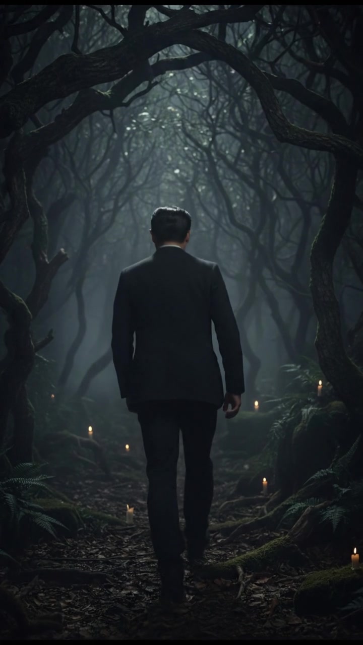 Hiro stands confidently in the forest, a determined expression on his face.