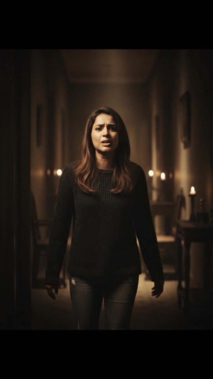 Priya calling out into the dark hallway, focused and anxious.