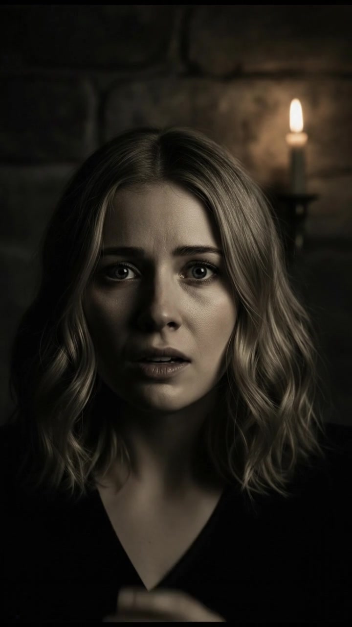 A close-up of Ashley’s face, whispering in fear.