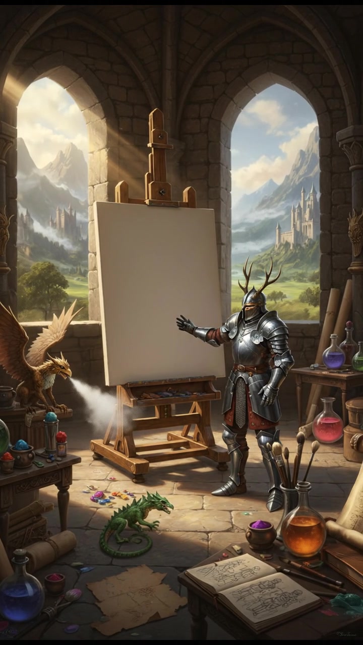 Serene Portrait of Radha with Elegant Attire and Vibrant Background