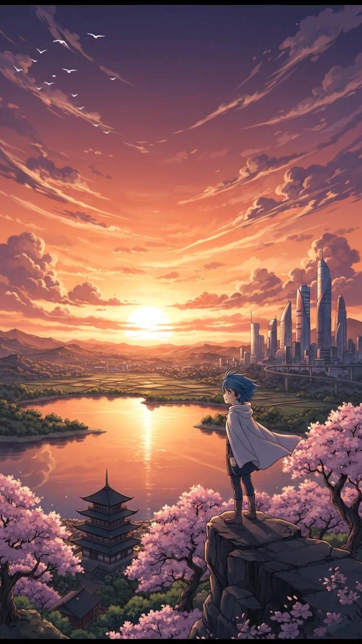 Mystical Sunset by the Riverside