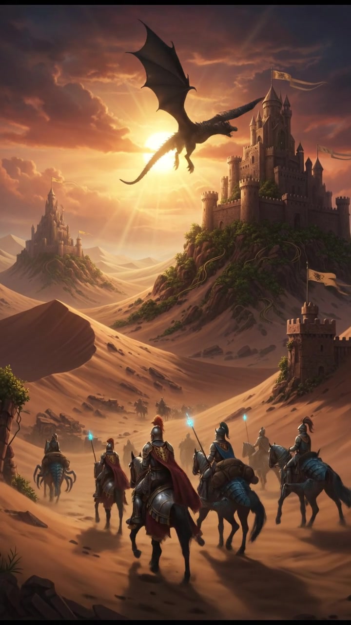 Desert Dreams: A Crystal Palace at Dusk