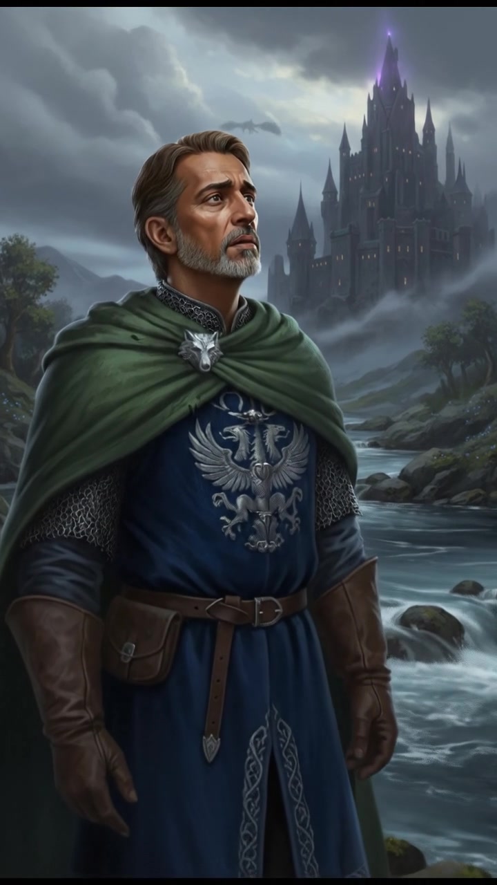 The Raj standing by the riverbank, looking distressed as he gazes at the water.