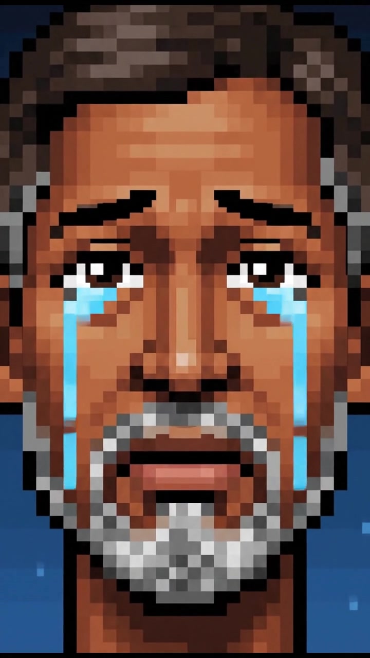 A close-up of Raj's face, showing his eyes filled with emotion.