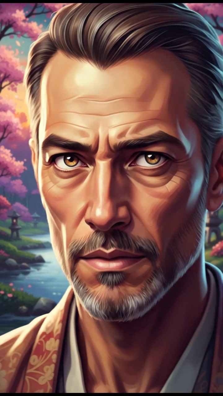 A close-up of the Omar, revealing his piercing hazel eyes.