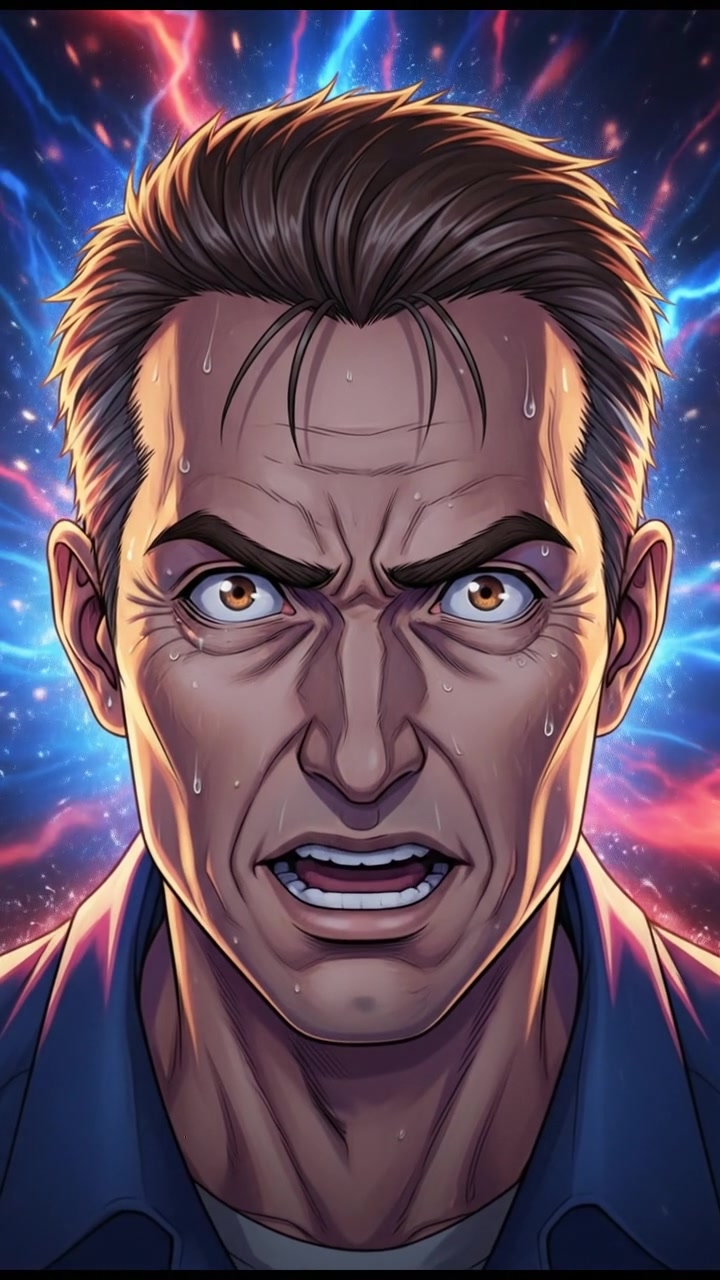 A close-up of Omar with an intense expression, looking directly towards the viewer as he speaks urgently.