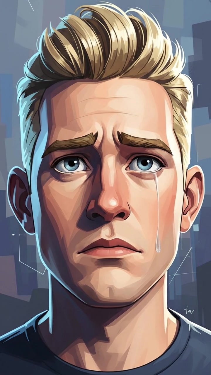 A close-up of Ryan's face, showing a look of realization and regret.