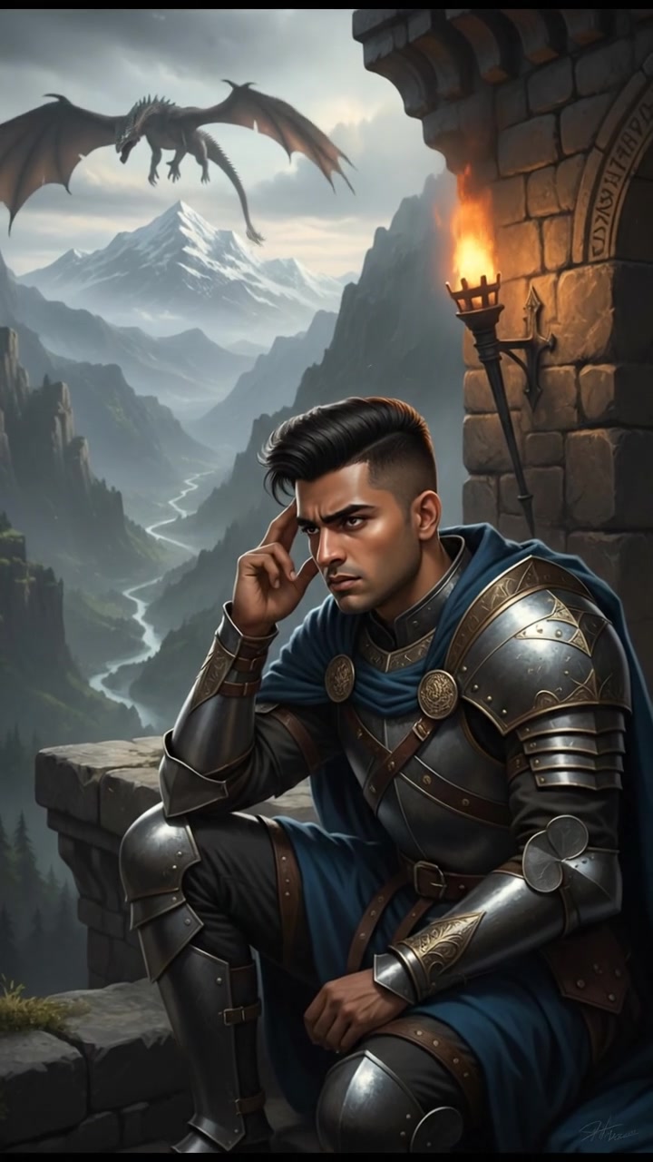 Arjun pondering in deep thought, recalling the events of the night with a furrowed brow.