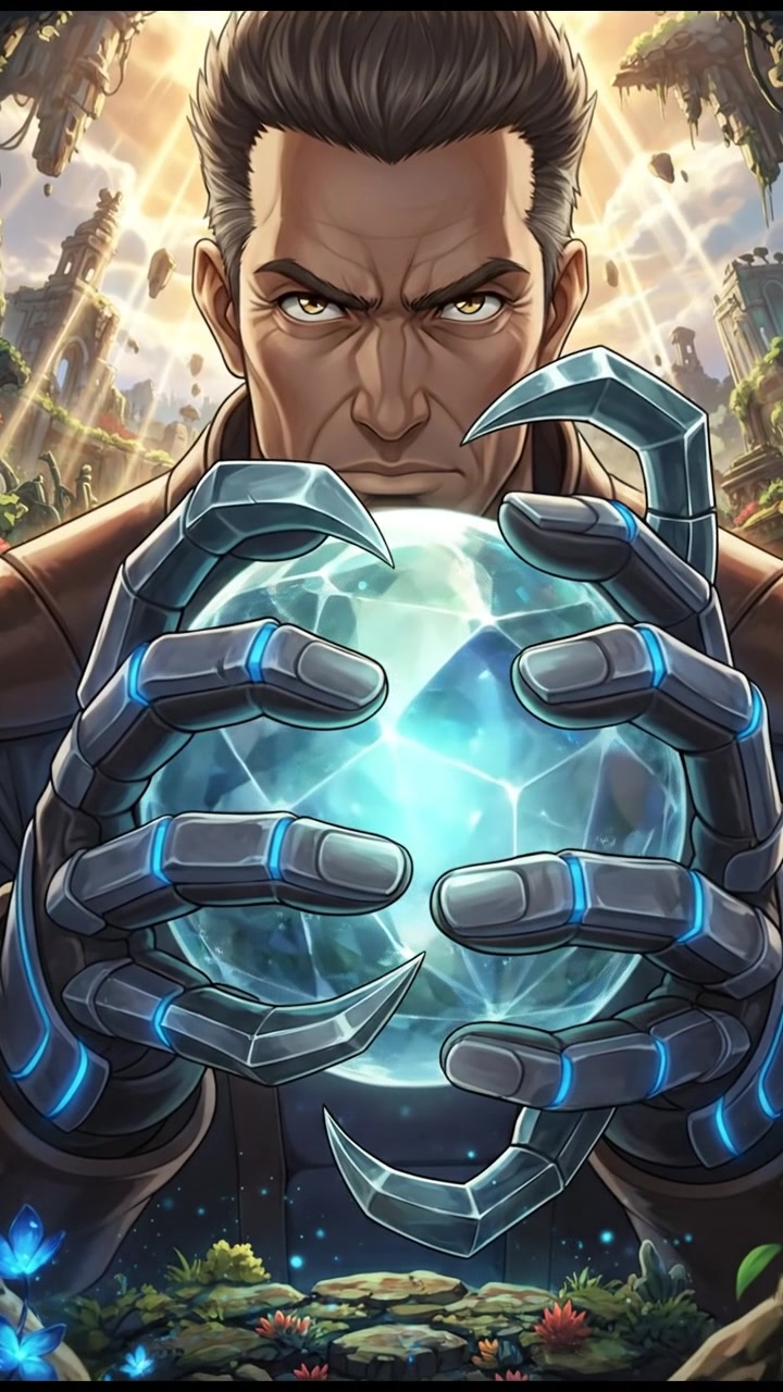 A close-up of Omar's gloved hands, with titanium hooks visible, gripping an object.