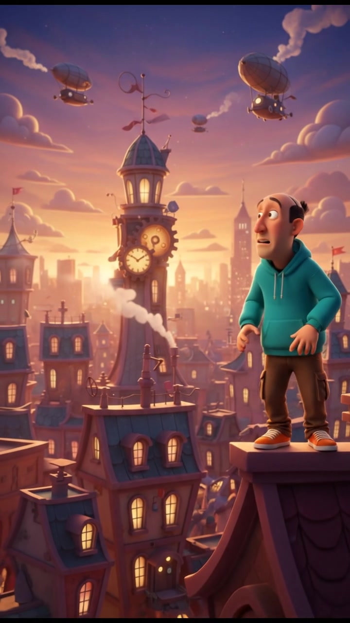 Carlos stands on the edge of a rooftop, looking confused at the city's skyline.