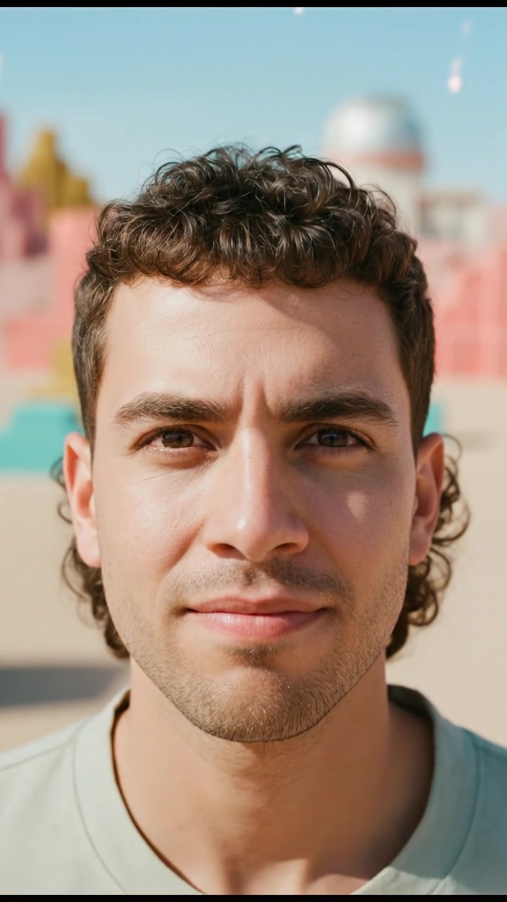 A close-up of Mateo's face, showing determination as he stares into the distance.