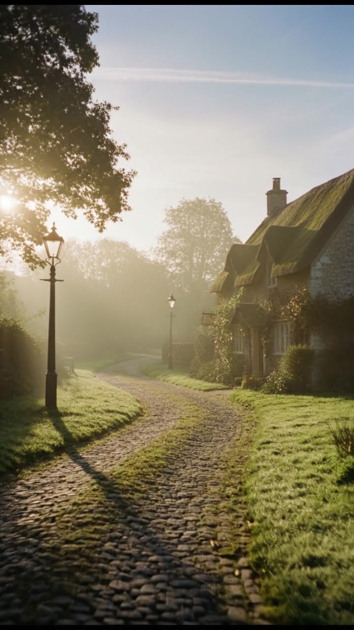 Serene Dawn in a Swiss Alpine Village