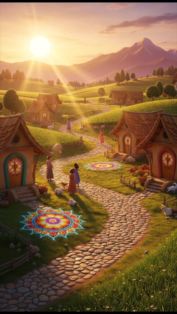 गाँव में रंगोली बनाने वाली लड़की की कहानी