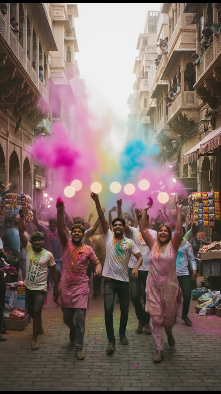 Celebrating Holi with Friends: Expressing Joy and Color